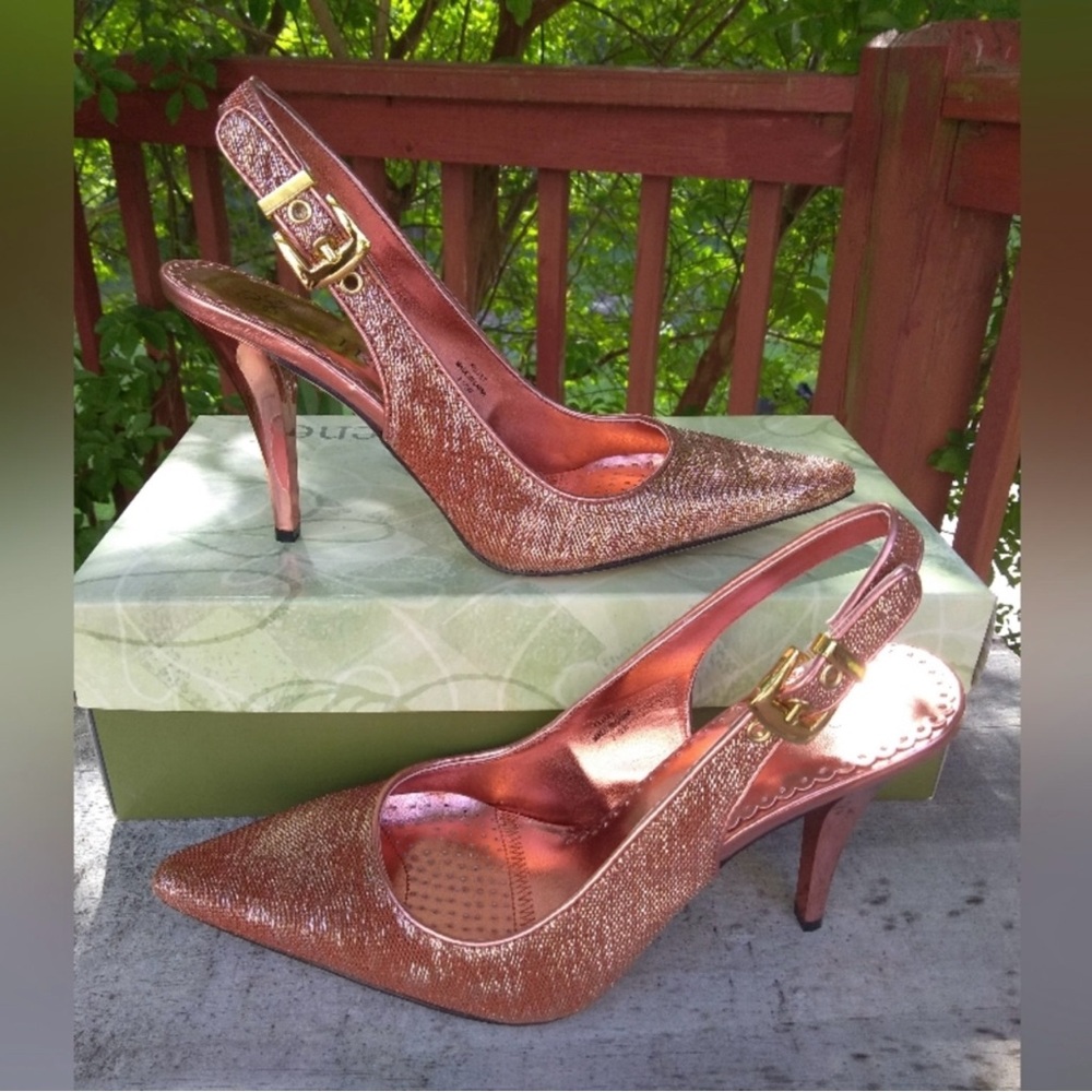 Metallic heels